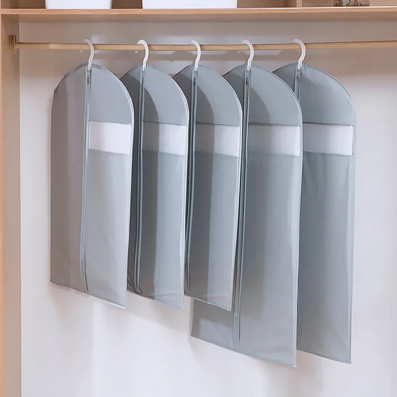 Transparent EVA Printed Dust Cover Clothes Hanging Bags Home Suit Coat Dust Cover Storage Wardrobe Organizer 1pcs/lot