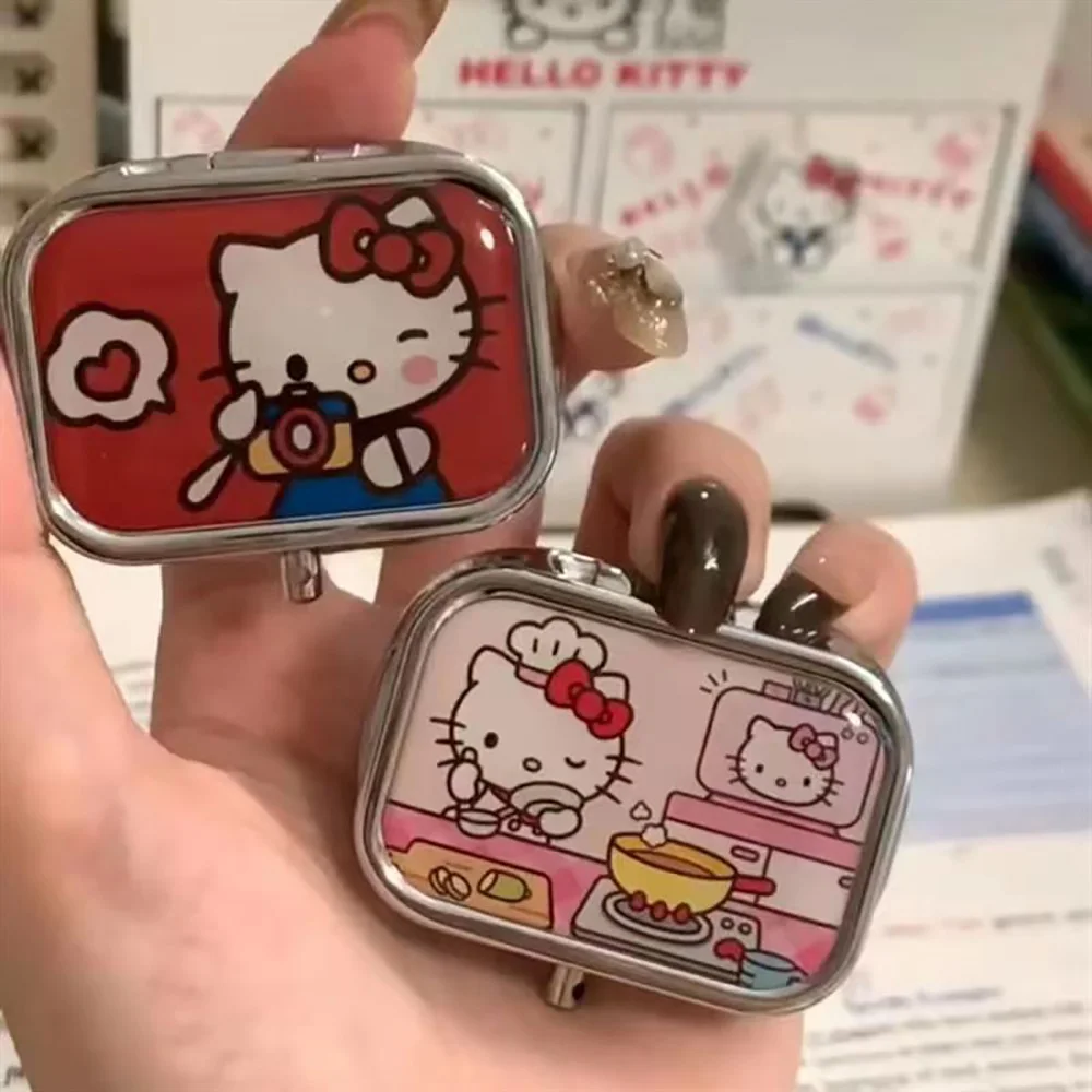 Sanrio Hello Kitty Kawaii Avoid Light Pill Boxes Cute Cartoon Sealed Subpackage Case Portable Travel Jewelry Box Mini Organizer