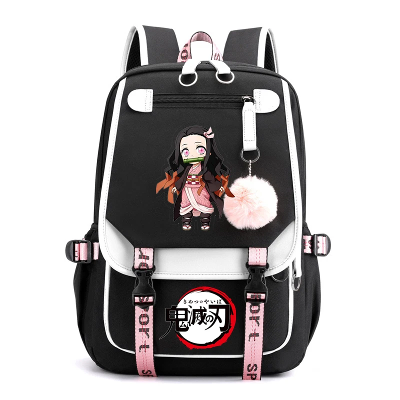 Harajuku nowość torby szkolne Anime Demon Slayer Kamado Nezuko plecak dzieci dziewczyny Kawaii tornister torba podróżna kobiety plecaki na co dzień