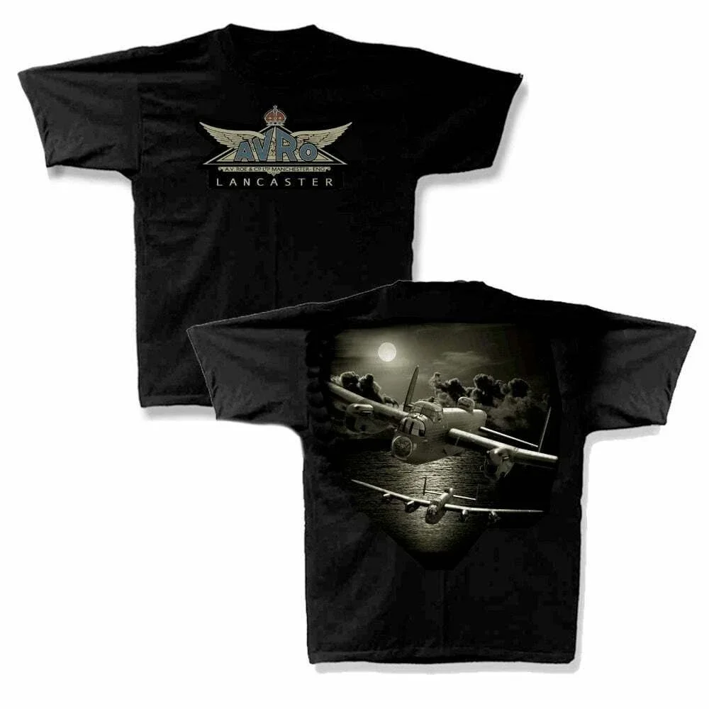 

Avro Lancaster Two Sides Printed T-Shirt Summer Cotton O-Neck Short Sleeve Mens Military T Shirt New S-3XL