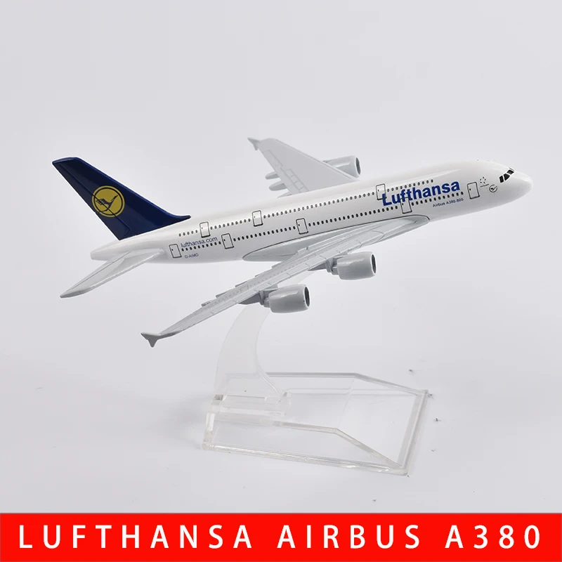 JASON TUTU 16cm Lufthansa Airbus 380 Airways Airplane Model Plane Aircraft Diecast Metal 1/400 Scale Planes