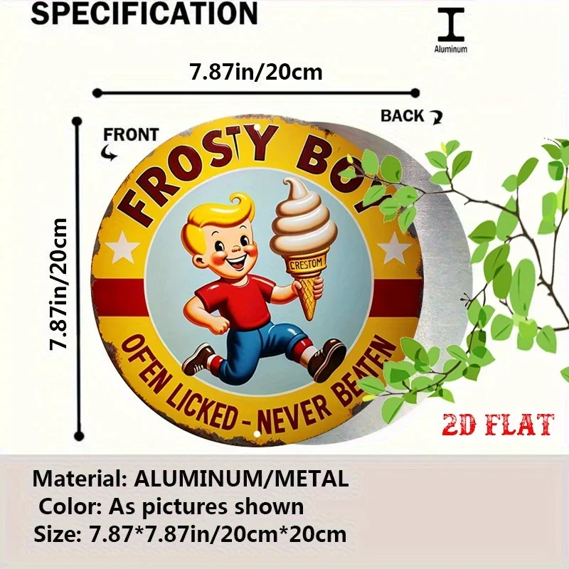 Retro Vintage Blonde Boy Tin Sign Aluminum Wall Art 7.8 Inch Waterproof Rustic Decor for Home Kitchen Cafe Ice Cream Shop