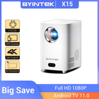 BYINTEK X15 Portable 4K Mini Projector Smart Android 11.0 Wifi Full HD 1080P LED Smartphone Home Movie Theater Video Projector