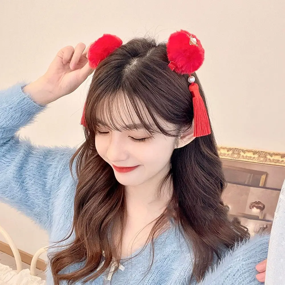 أصحاب بلون الفتيات أجراس شرابة Bowknot الأطفال أغطية الرأس الشعر حبل السنة الجديدة إكسسوارات الشعر مشبك منقار البط