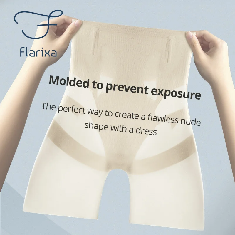 Flarixa moldeadores de cuerpo sin costuras para mujer, pantalones cortos de seguridad de seda de hielo ultrafinos, bragas reductoras de vientre