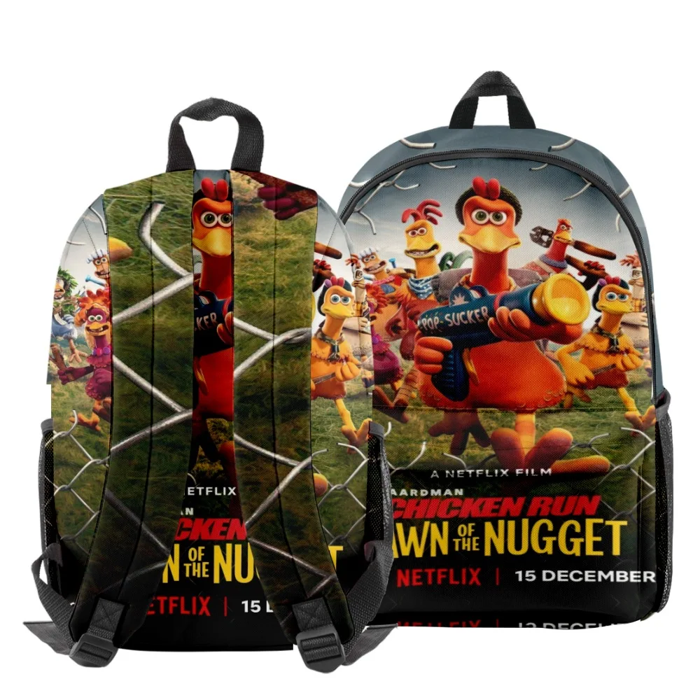 Fashion Youthful Chicken Run Student School Bags Notebook Backpacks 3D Printed Oxford Waterproof Boys/Girls Funny Travel Bags