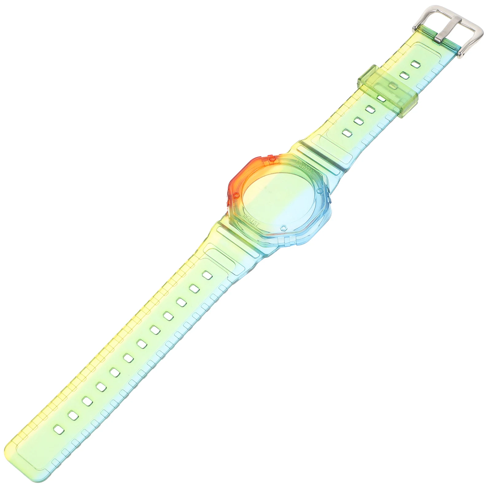 

Rainbow Cover Watch Band Iridescent Protector TPU Kids Strap Compatible Stainless Steel Material Flexible Transparent