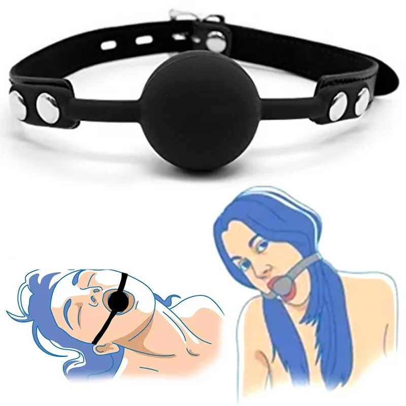 Sex Soft Silicone Mouth Ball BDSM PU Leather Bondage Open Mouth Gag Ball Adult Erotic Slave Sex Toy for Couples Gag toys