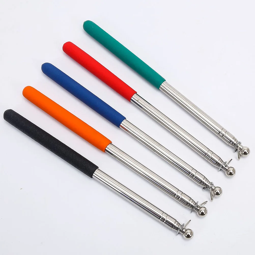 

3pcs Teachers Teaching Pointer Retractable Stainless Steel Rubber Expandable Whiteboard Pointer For Classroom Blackboard
