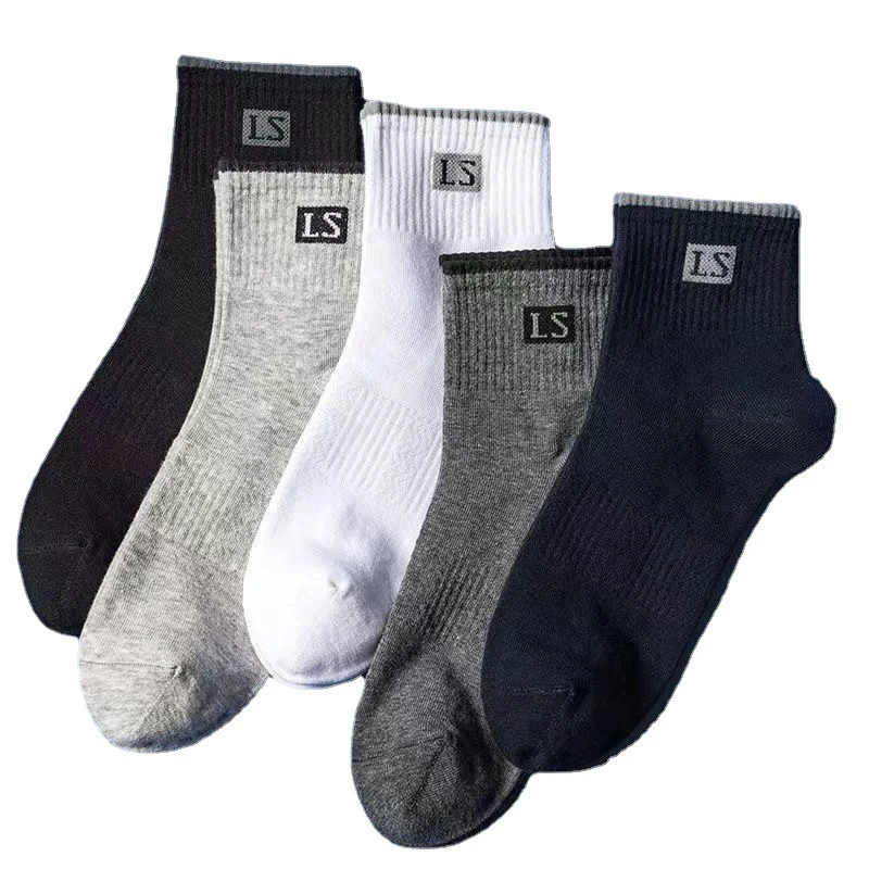 5 Paar Sportsokken Heren Mid-Tube Sox Katoen Anti-Geur Ademend Casual Sokken Zweet-Absorberende Loopcomfort Mid Tube Sokken