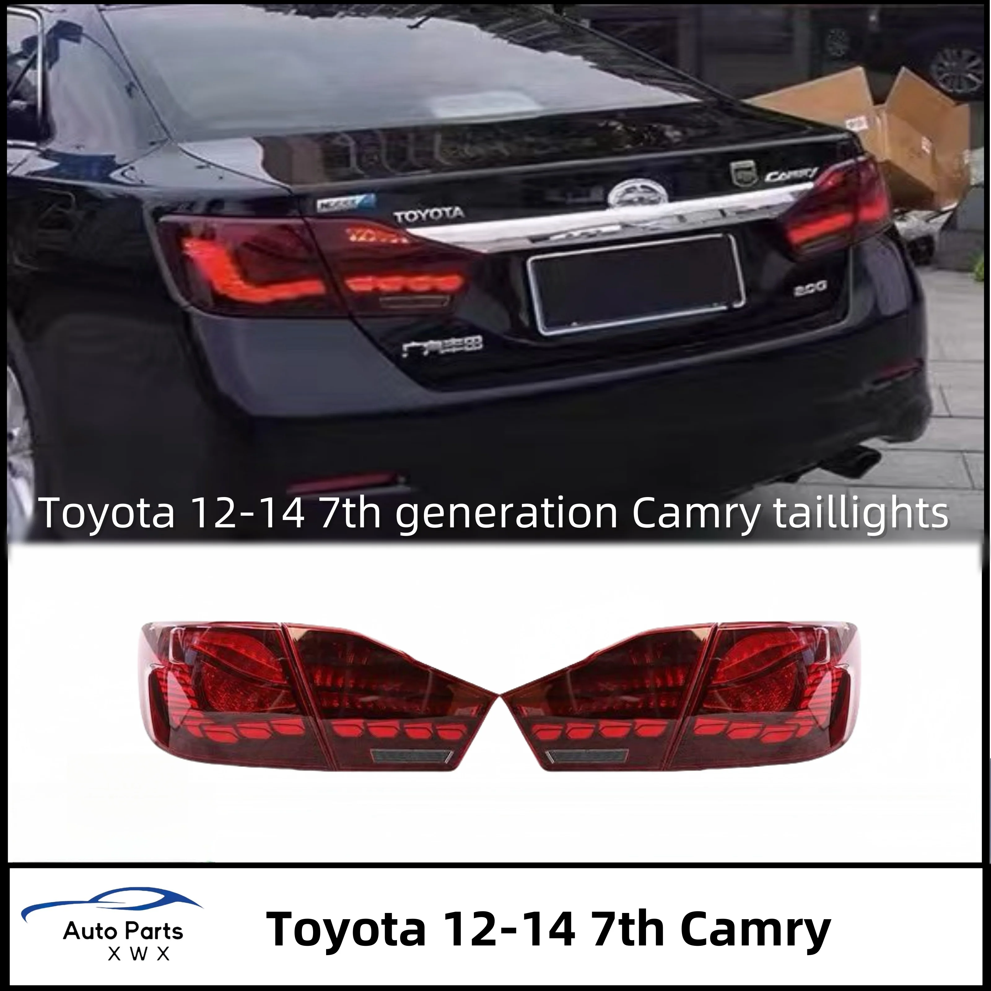 Suitable for modifying the 7th generation Camry taillight assembly of 12-14 models with Dragon Scale LED driving lights