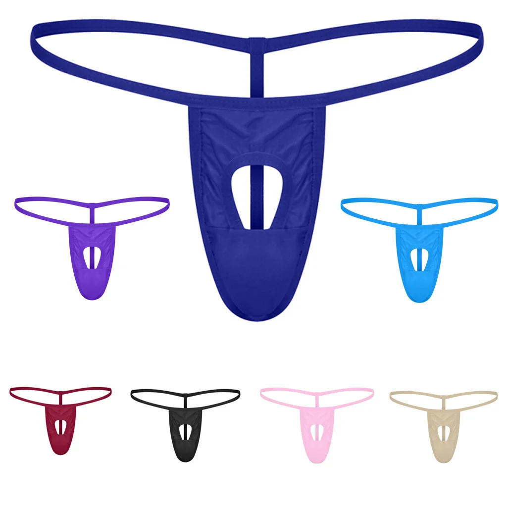 

Open Crotch Hollow Hole Thongs Sexy Mens Stretch Bulge Pouch Thong Briefs Underwear Accessories Underpants