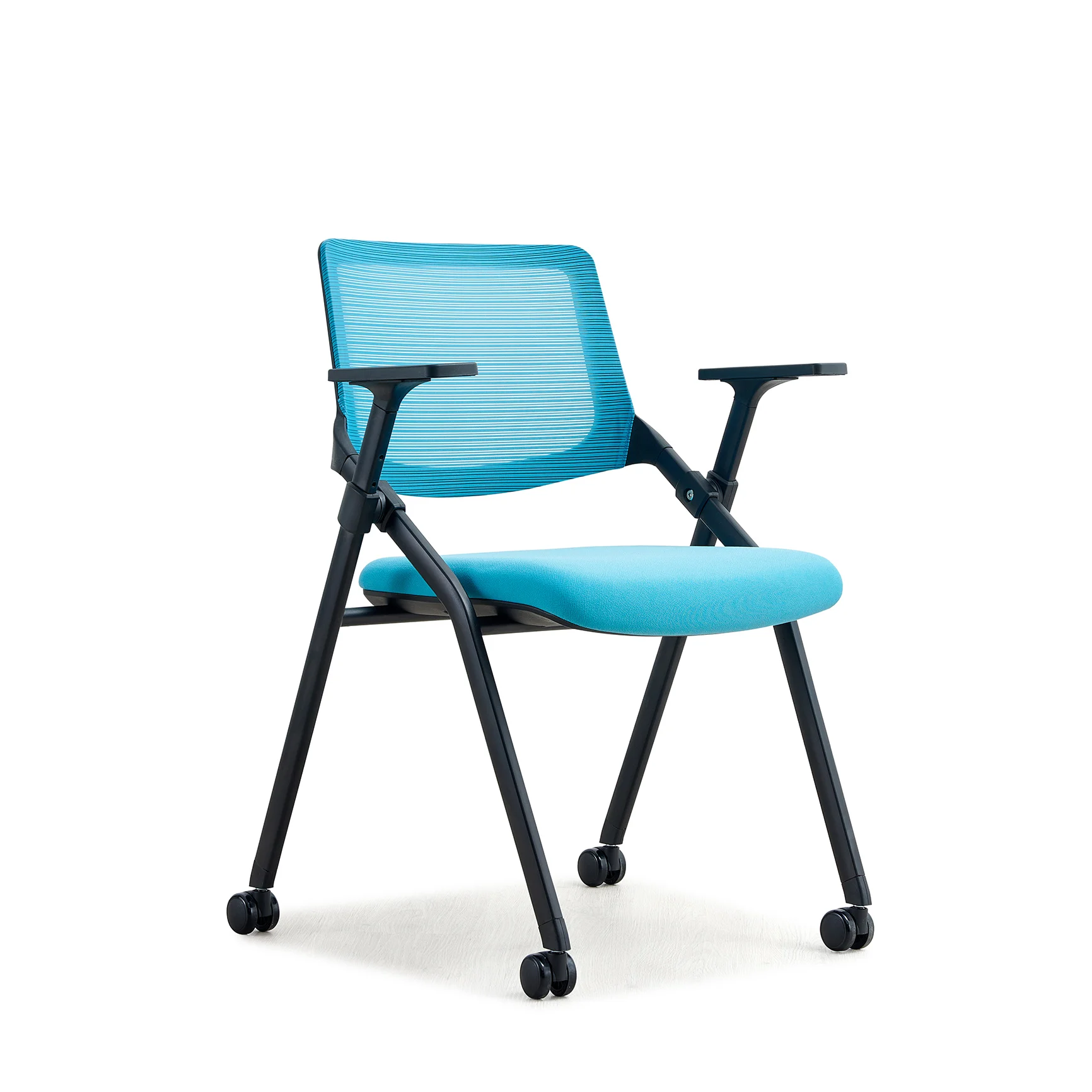 

Manufacturing Factory Office Furniture Training Room Mesh Chair Student Reporter Chair With Write Table Board