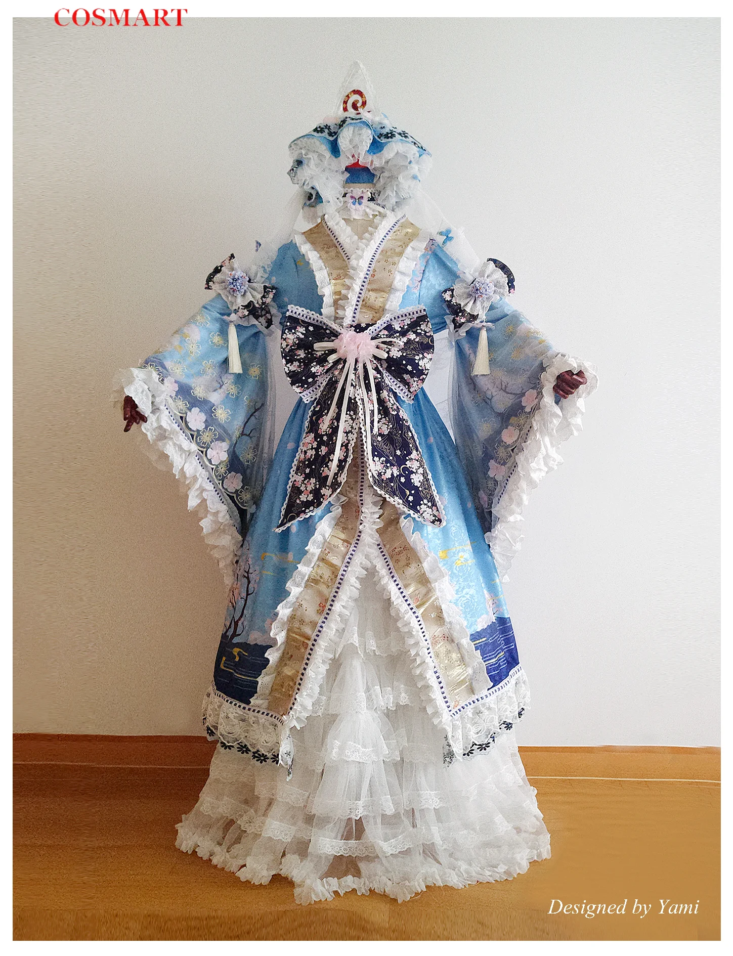 

COSMART Touhou Project Saigyouji Yuyuko Косплей Костюм Cos Game Аниме Вечеринка Униформа Хэллоуин Играть Ролевая Одежда Одежда