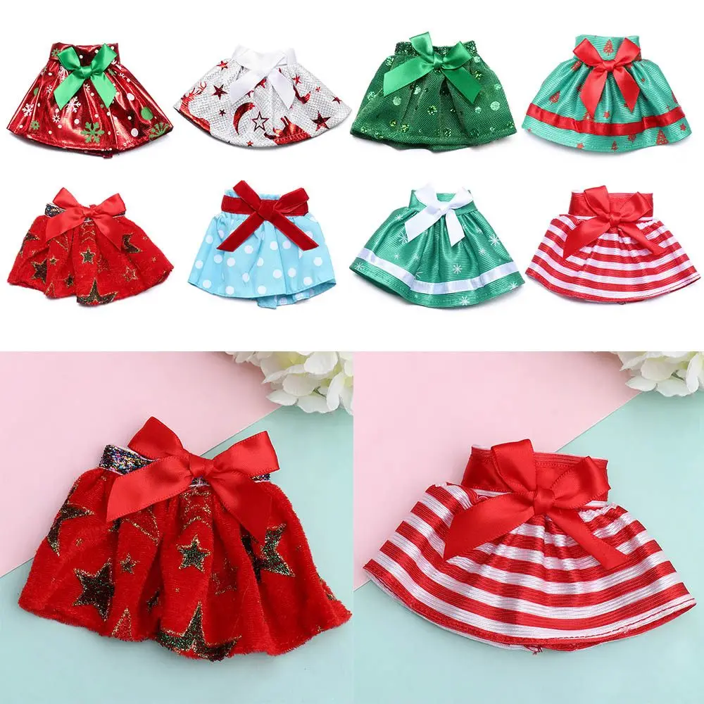 Red Christmas Doll White Dress Baby Toys Accessories Yellow Skirt For Children's Christmas Gifts Elves Clothes