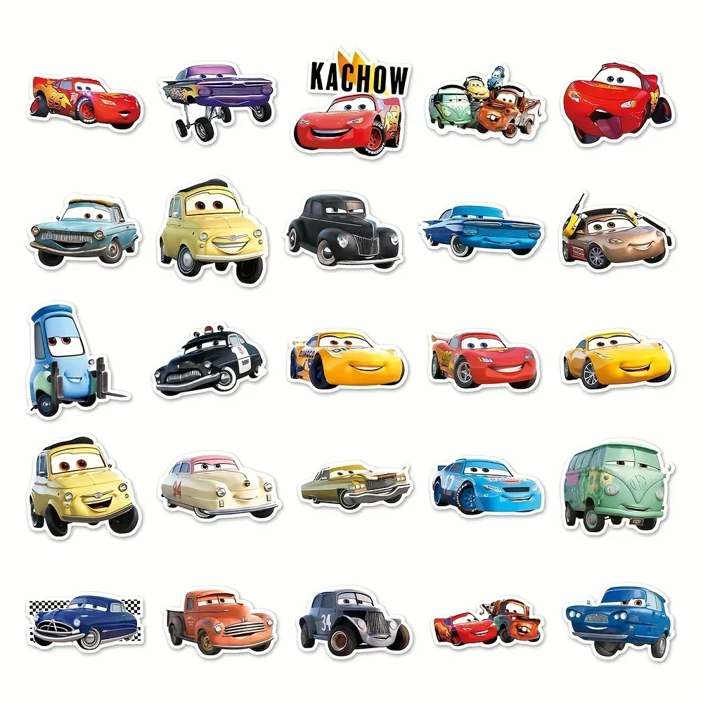 Disney Lightning McQueen Car Stickers Cartoon Car Lightning McQueen Stickers Notebook Luggage Anime Stickers