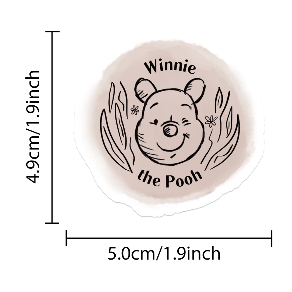 50pcs Disney Sweet Winnie the Pooh Bear Pink Cartoon Stickers DIY for Children Cute Luggage Notebook Scrapbooking Car Sticker