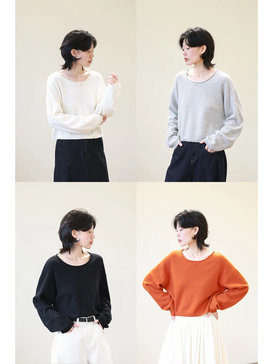 

Soft Cozy Full Wool Lazy Loose Cuffed round Ne ort Knitted Sweater Women's 2025 Autumn New Top Faion Commute Sle