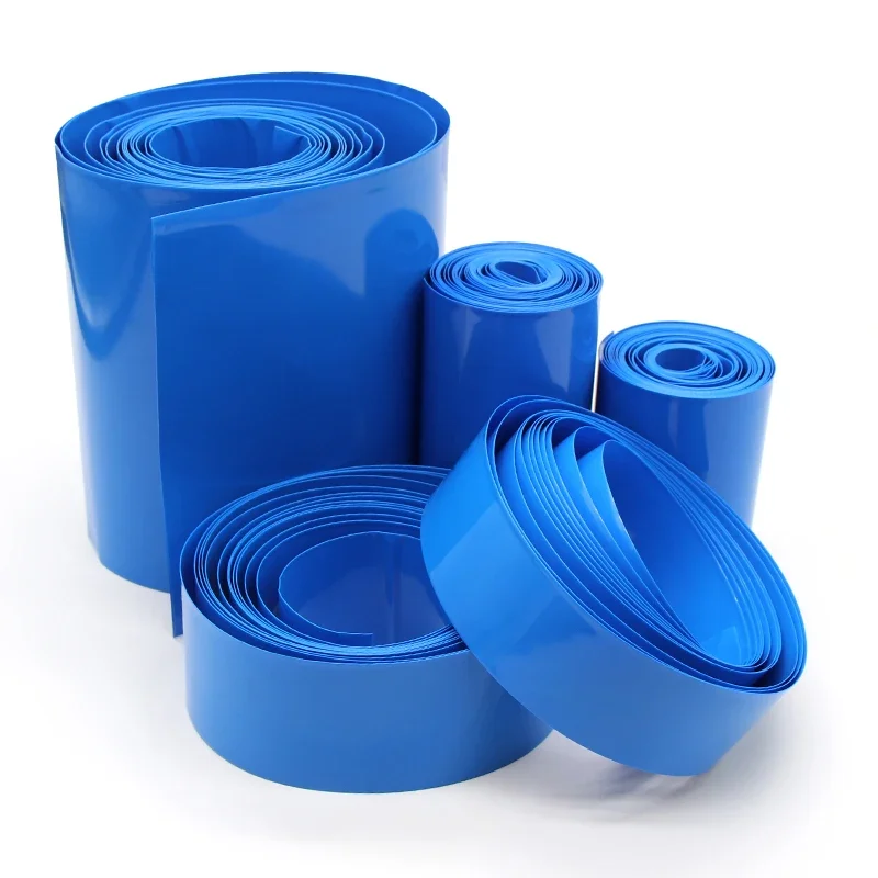 1/2/5m PVC Heat Shrink Tube 18650 Lipo Battery Pack 103mm ~ 450mm Insulated Protection Film Wrap lithium Case Cable Sleeve Blue