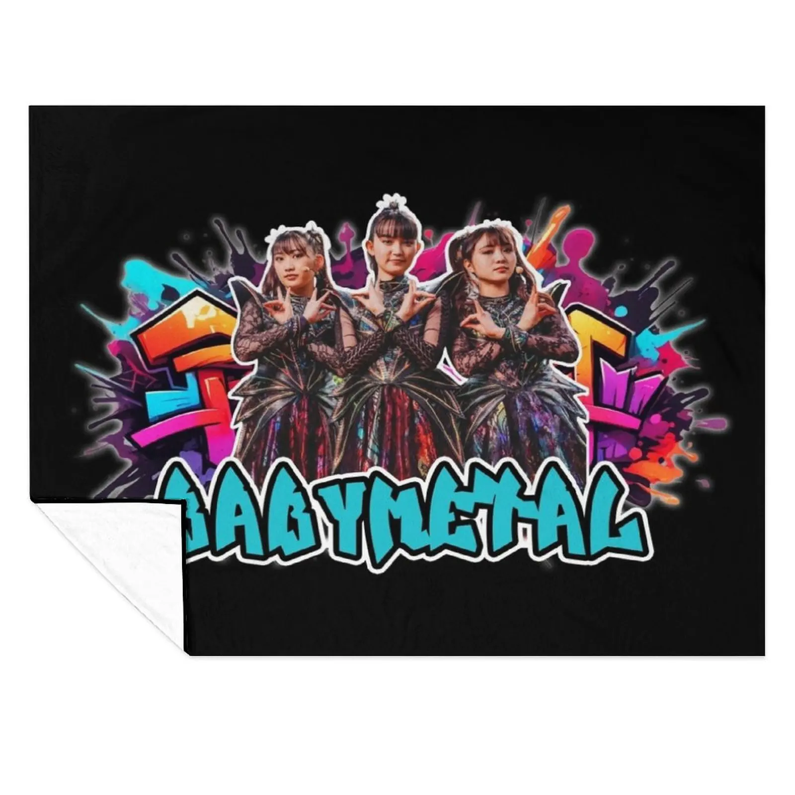 

BABYMETAL, Graffiti Logo, Unique Fan Art Throw Blanket Personalized Gift Sofa Throw Thermal Furrys Blankets