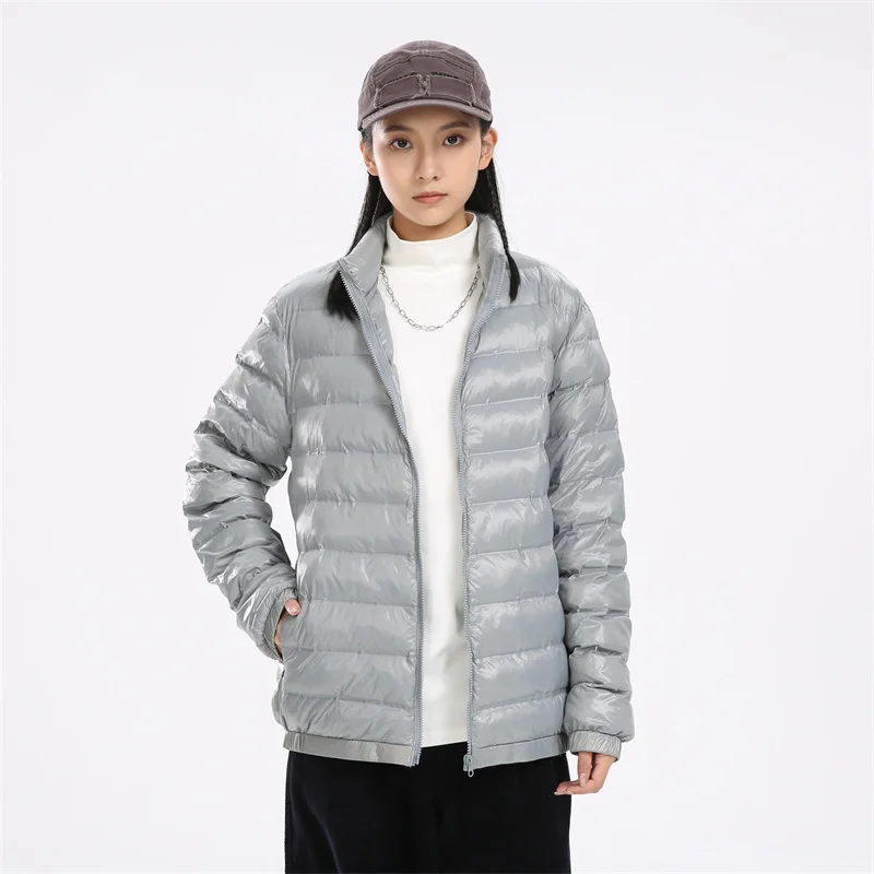 New Women\'S Autumn Winter Standing Collar Lightweight Down Cotton Jacket Lady Casual Versatile Warm And Cold Resistant Coat