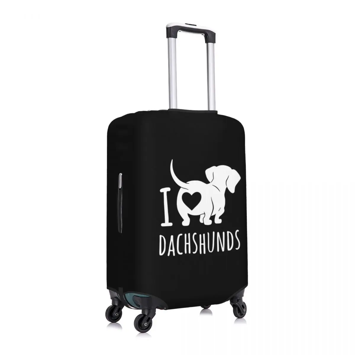 Funda protectora de equipaje personalizada divertida I Love Dachshunds, fundas lavables para maletas de viaje para perros Wiener, salchicha y tejón