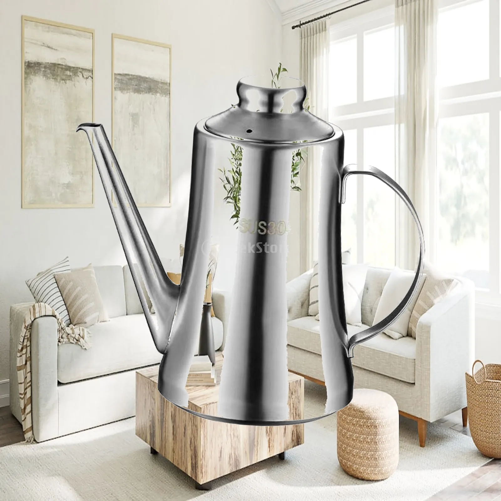 Stainless Steel Oil Pot Strainer Pot Easy Clean Oil Container Kettle Oil Dispenser for Restaurant Cooking Home Use