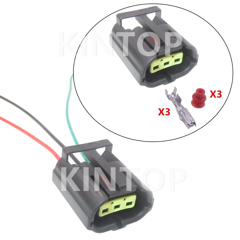

1 комплект, 3 контакта 344273 -3 344273 -1 344273 Автоматический пластиковый корпус в сборе переменного тока с проводами, автомобильная розетка для кабеля