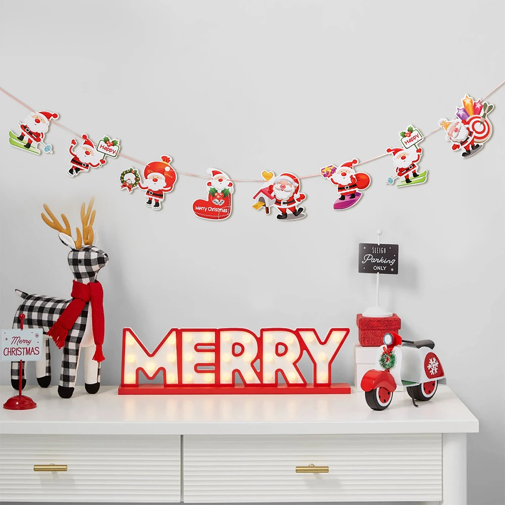 2 متر عيد الميلاد الديكور سانتا كلوز العلم رفع شجرة عيد الميلاد قلادة للمنزل ديكور 2026 السنة الجديدة حفلة هدية نافيداد اكسسوارات