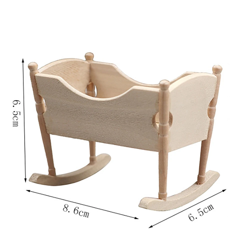 大好評 1:12 ドールハウス ミニチュア 木製 保育園用ゆりかご ベビーベッド 家具 ベビーベッド 子供用