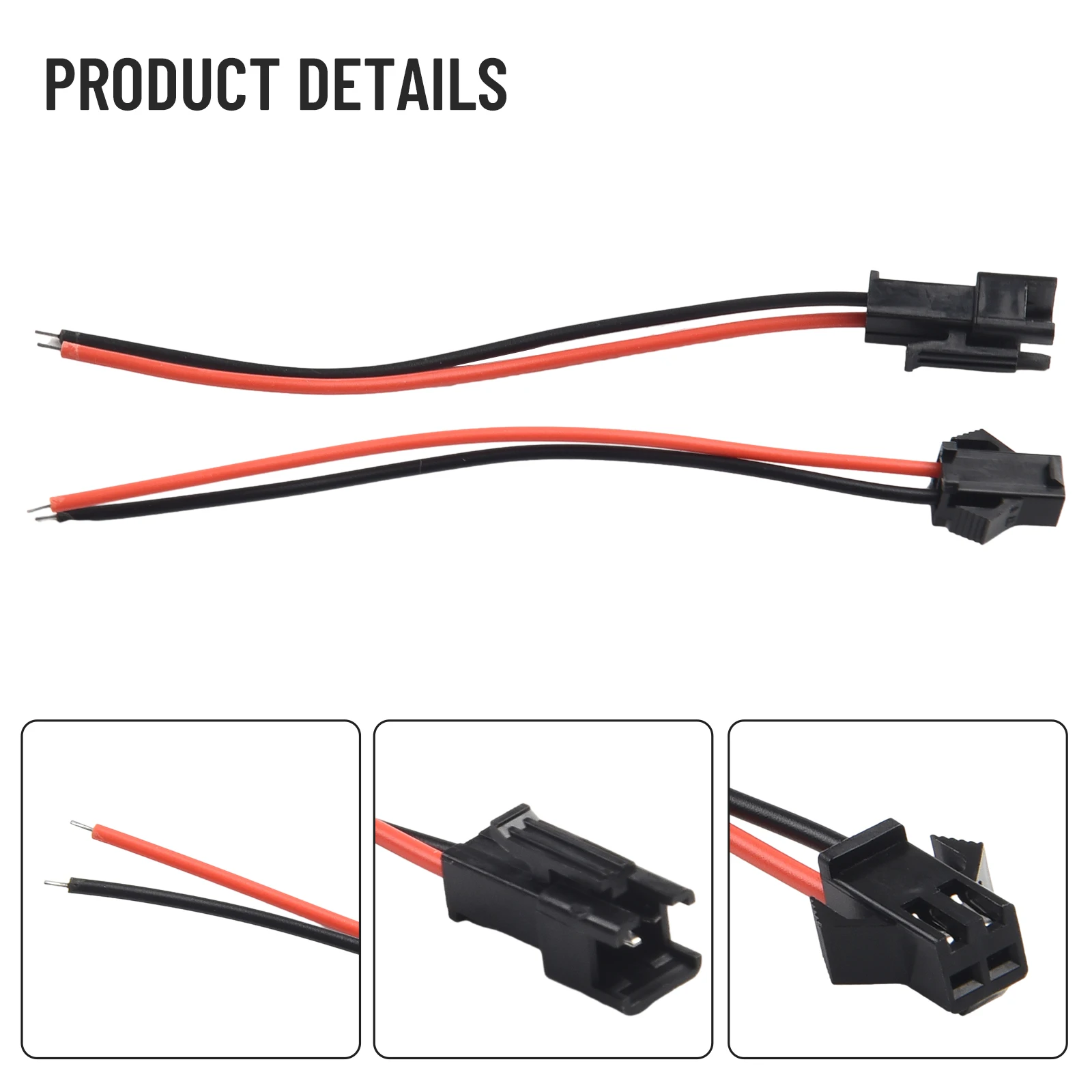 5/10 Pairs SM SM 2-Pin 2P Connector Plug Male Female Head Wires Cables LED Strips Lamp Driver Connectors Cable Adapter