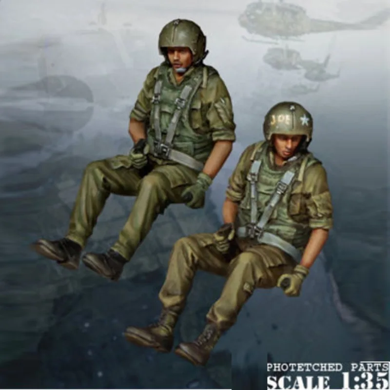 1/35 Scale Resin Figure Model Kits Military Theme Miniature U.S Helicopter Crew 'Men 2 Figures Unassambled Unpainted N541