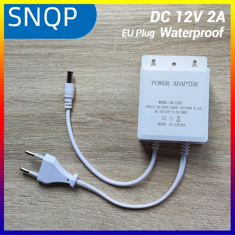 

Водонепроницаемый адаптер питания DC12V/2A EU для камер видеонаблюдения, камер безопасности, видеорегистраторов, NVR, вход AC100V-240V, 5.5мм*2.1мм