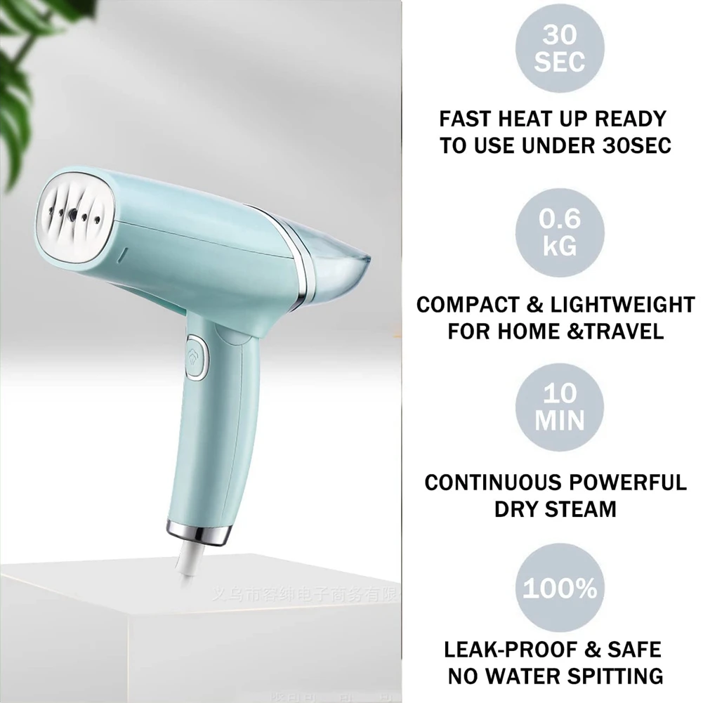 Portable Steamer for Clothes, Foldable Handheld Garment Steamer Travel Clothes Steamer Fabric Wrinkles Remover A US Plug