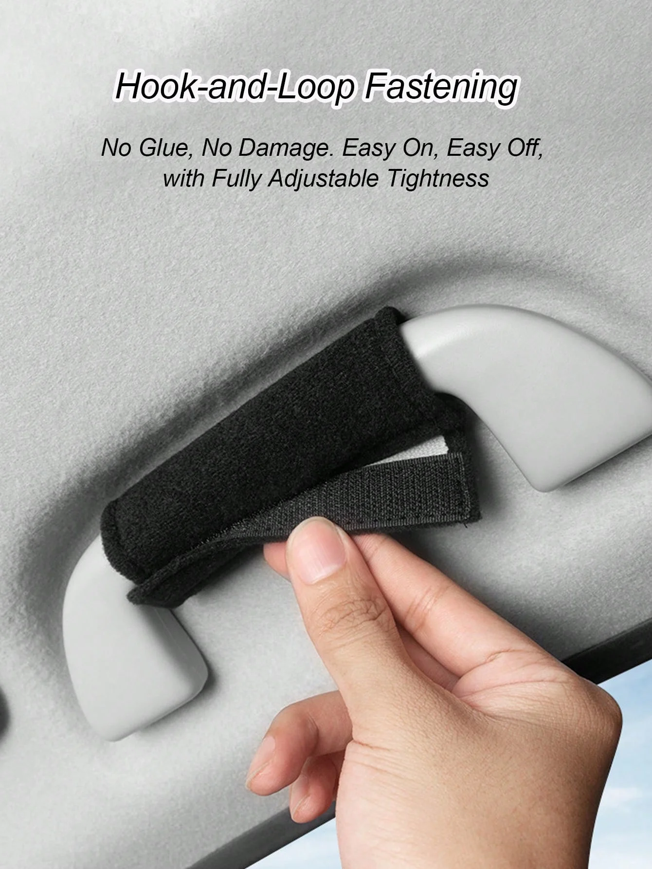 Car Door & Roof Handle Covers – Soft Plush Interior Grip Protectors with Sport Logo, Anti-, Sweat-Absorbent, Durable for All Sea