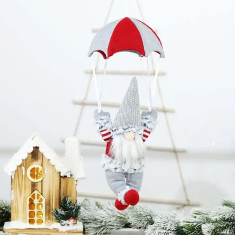 Christmas Swedish Gnome Parachute Hanging Pendant Ornaments Xmas Festival Decor