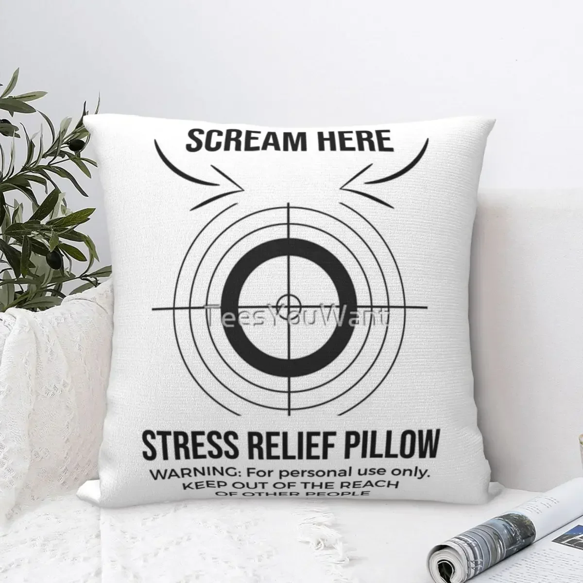 Scream Here Stress Relief For Personal Use Only Keep Out Of Pillow Case Pillow Cover With Zipper Pillow Case Decorative