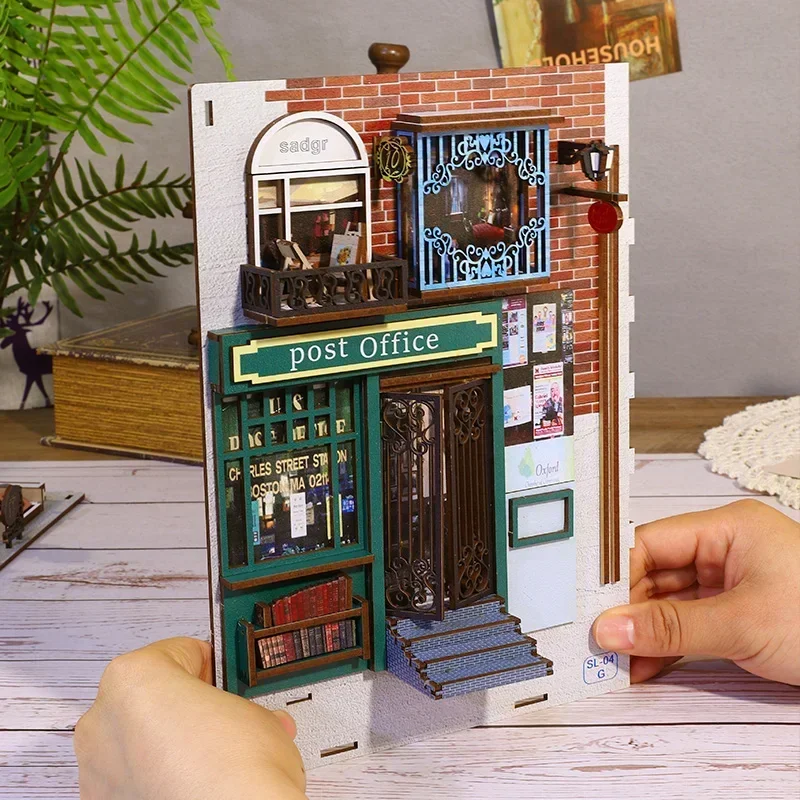 

Островные праздничные подставки для книг, кукольные домики, книжная полка, сделай сам, деревянный книжный уголок, полка, вставка, миниатюрные строительные наборы