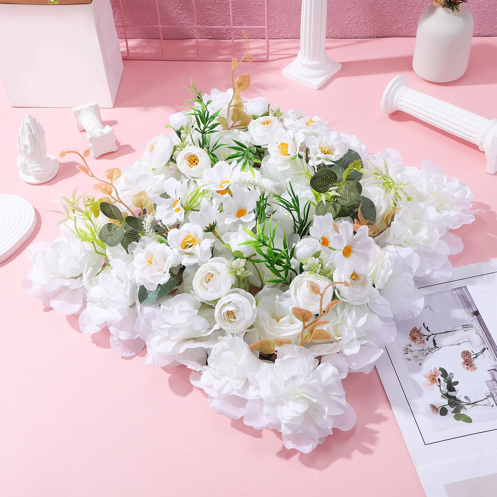 

Набор из 6 искусственных цветочных панелей для декора стен, реалистичная имитация цветочных композиций для свадебного прохода, многоразовые, устойчивые к выцветанию