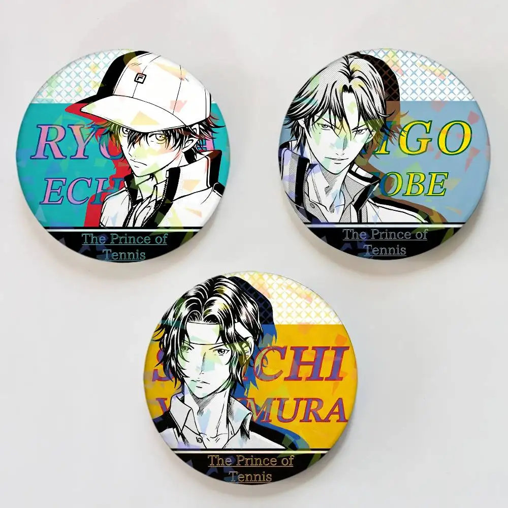 Pin Redondo con Diseño de Anime The P-PrinCe-E of T-Tennis para Mochilas, Maletines, Broche Láser para Ropa, Regalos