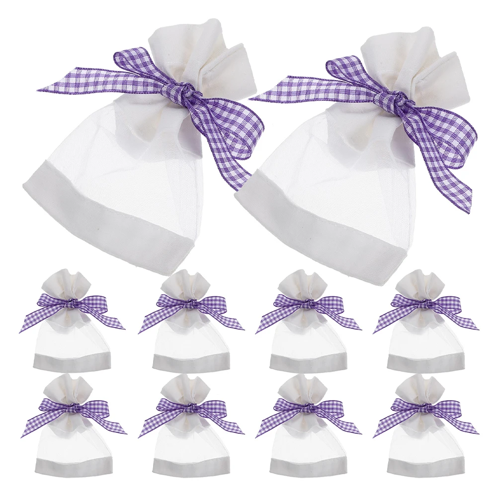 

20pcs Lavender Sachet Bags Aromatic Closet Freshener Organza Gauze Air Fragrance Drawstring Empty Bags For Dried Flowers Mesh