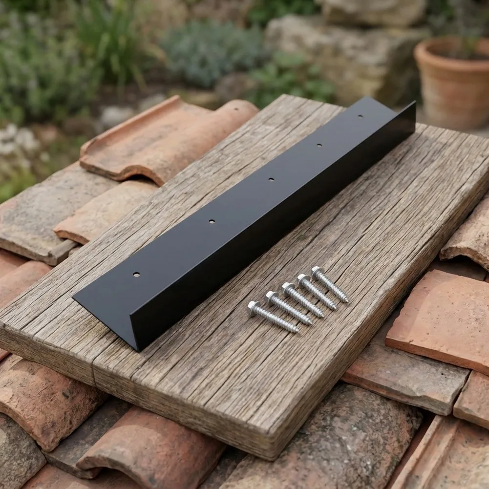 Rainwater Channel Guide Plate for Roof Water Management Systems Designed for Tile Roof Applications and Residential Use