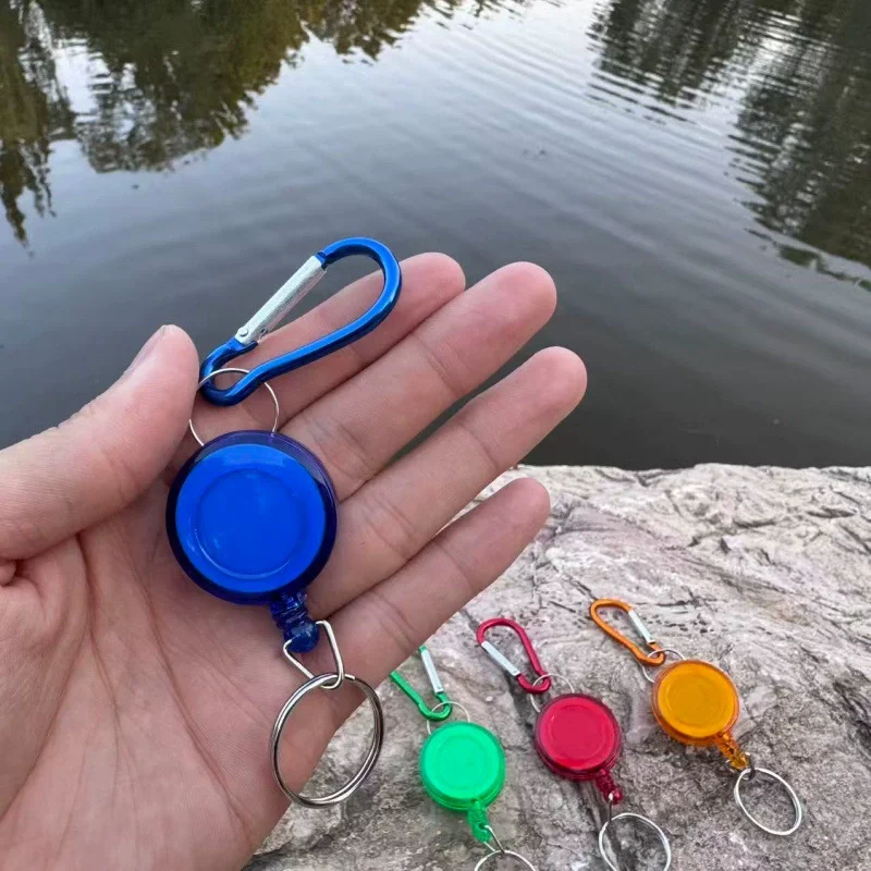 1Pc Easy To Pull Keychain for Working Permit ID Pass Work Card Holder Accessories Retractable Badge Reel Clip Fishing Keychain
