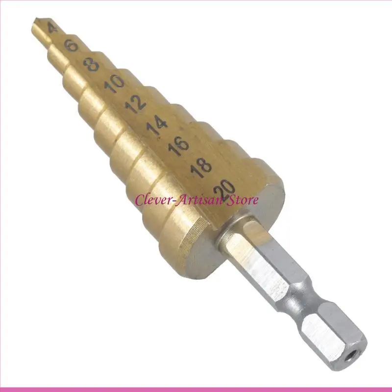 

E06B HSS Steel Step Cone for Titanium Drill Bit Hole Cutting Tool 4-20mm