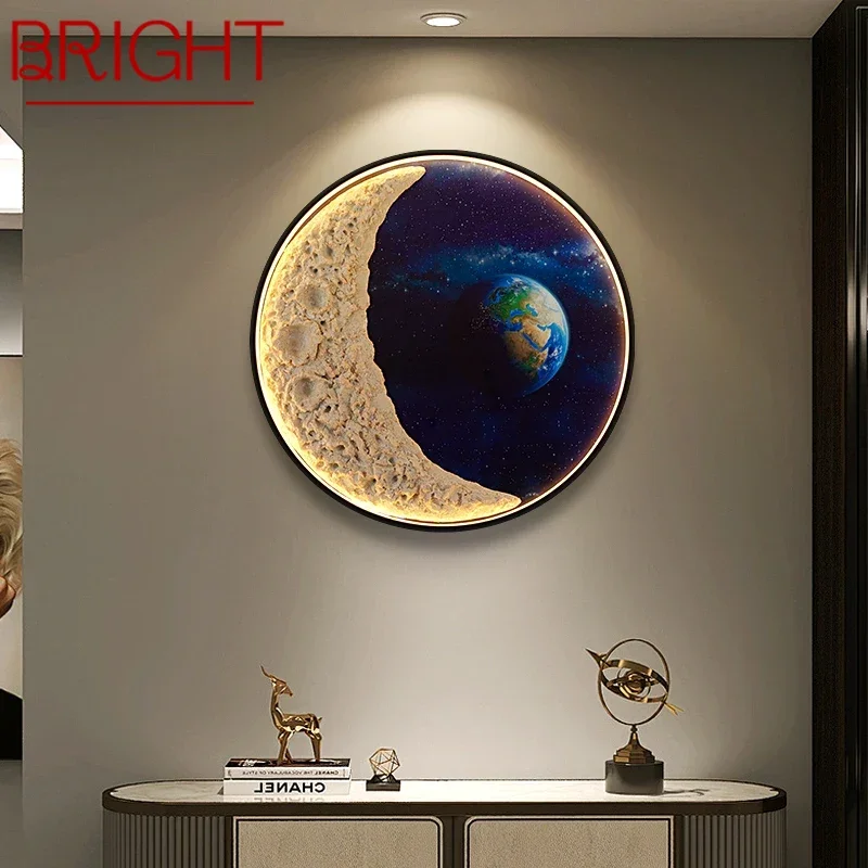 

BRIGHT Modern Picture Wall Light outer space LED Mural Lamp 1 meter diameter Living Room Bedroom Children's room Decor Painting