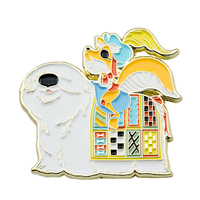 Sir Didymus & Ambrosius Enamel Pin Fantasy Movie Labyrinth Peripheral Badge Cute Novelty Decorative