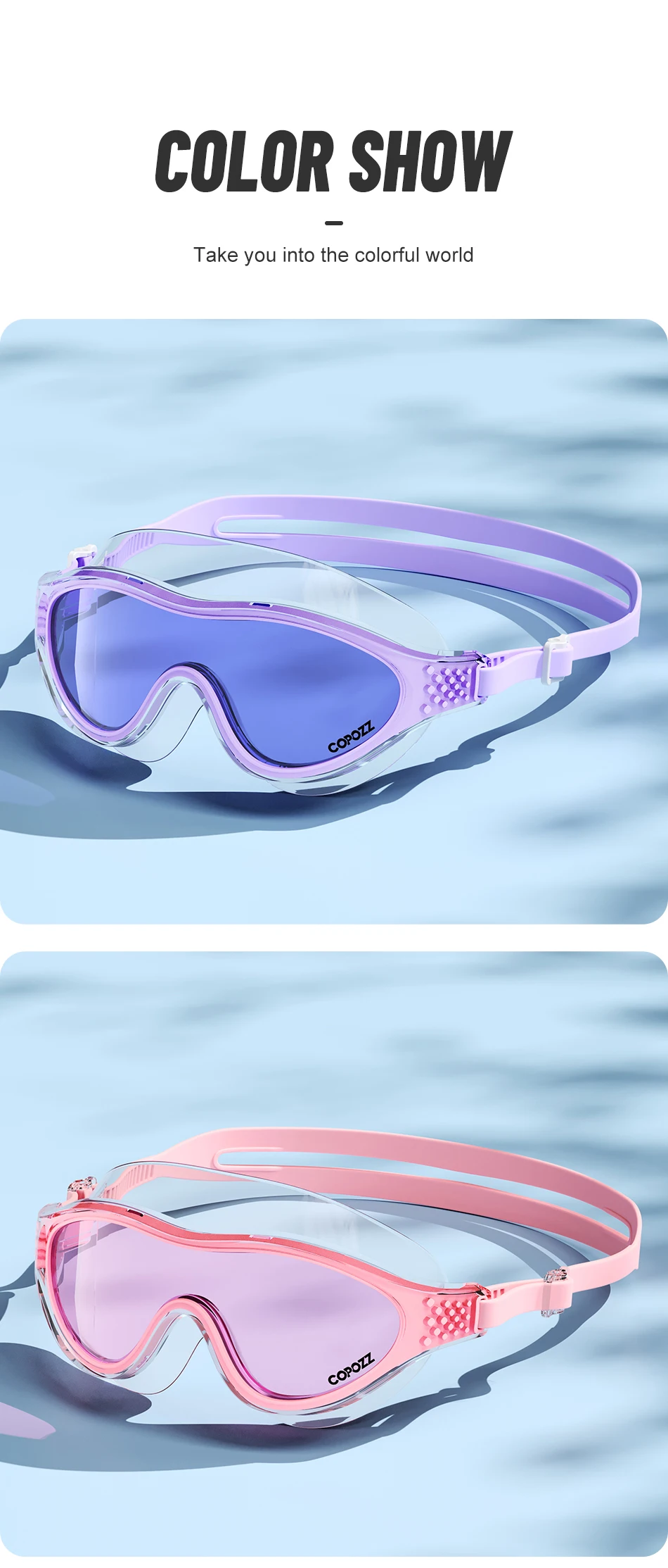 Großen Rahmen Professionelle Schwimmen Wasserdichte Food Grade Silikon Gläser Schwimmen Brillen Anti-Fog UV Erwachsene Männer Frauen Taucherbrille – Detail 8
