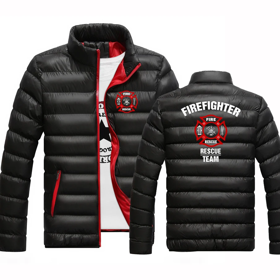 2024 Firefighter Rescue TeamHarajuku Men Spring and Autumn Printing High Quality Leisure Four-Color Cotton Comfortable Jacket