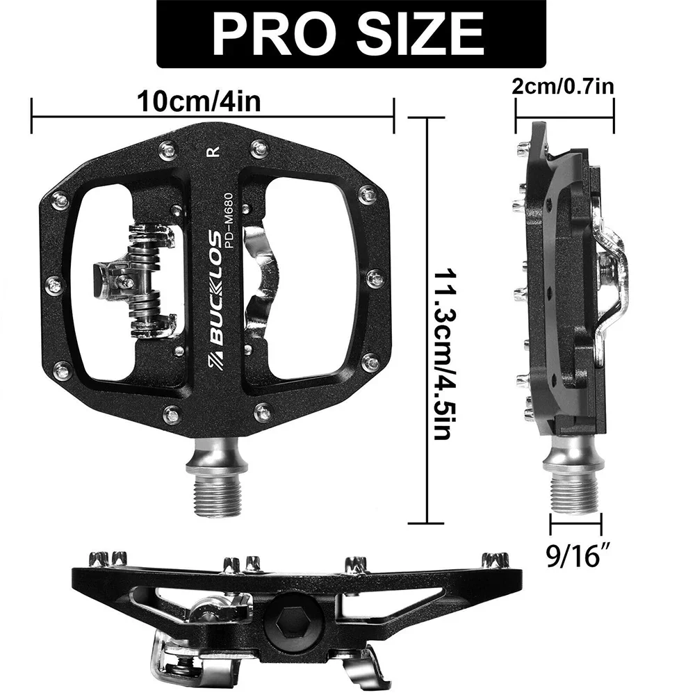 BUCKLOS MTB Clipless Pedal Fit SPD Mountain Bike Self-locking Pedal Bicycle Mixed Pedals Bicycle Lock/Platform Pedals