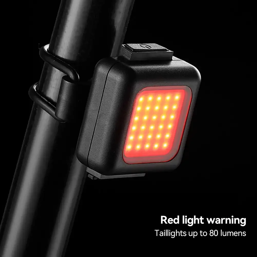 130/80LM 150mAh Bicycle Front Rear Lamp Type-C USB Rechargeable Waterproof COB LED Warning Bike Cycling Light Cycling Accessory